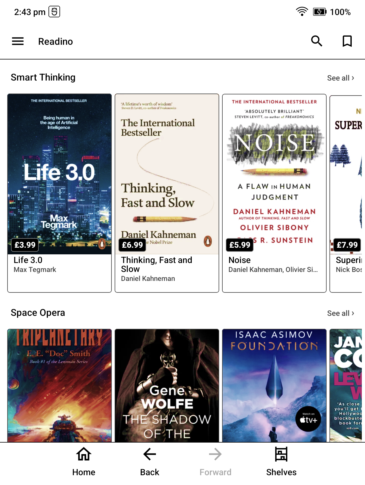 Readino catalogue on BOOX Go Color 7